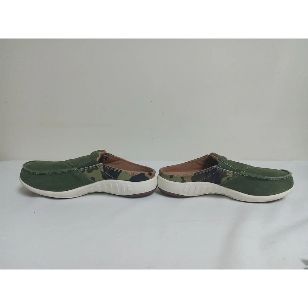 Spenco Shoes Womens 6.5 Siesta Via Green Camo Slide Clogs Suede Slip On Z2